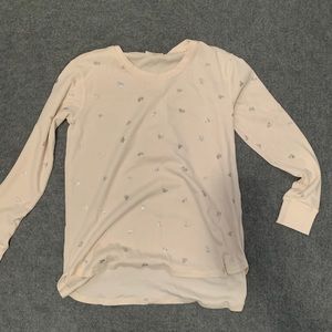 Cream with silver hearts - long sleeve